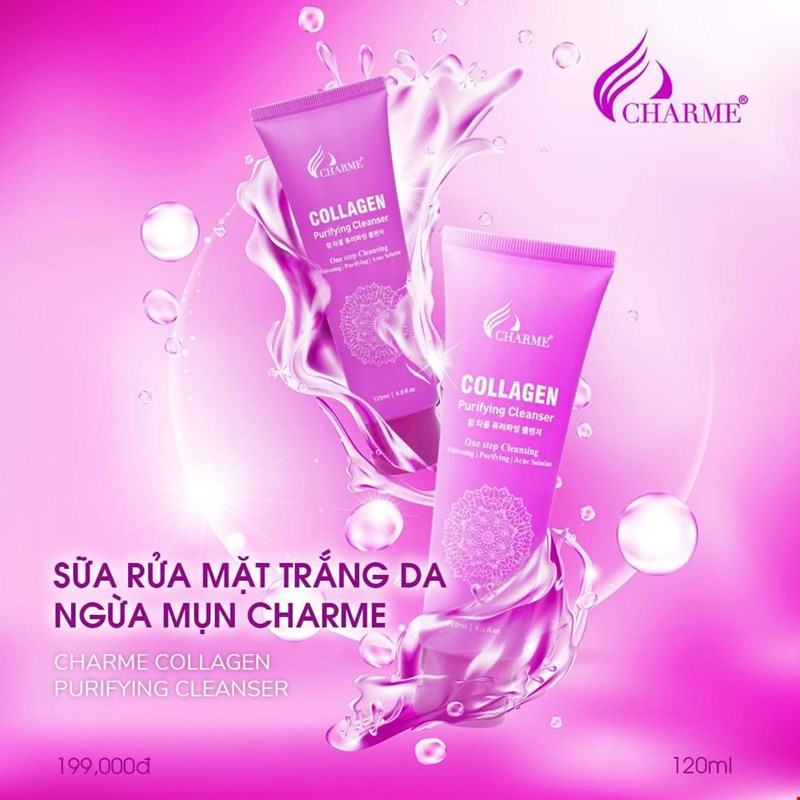 Sữa Rửa Mặt Charme Collagen Purifying 120ml
