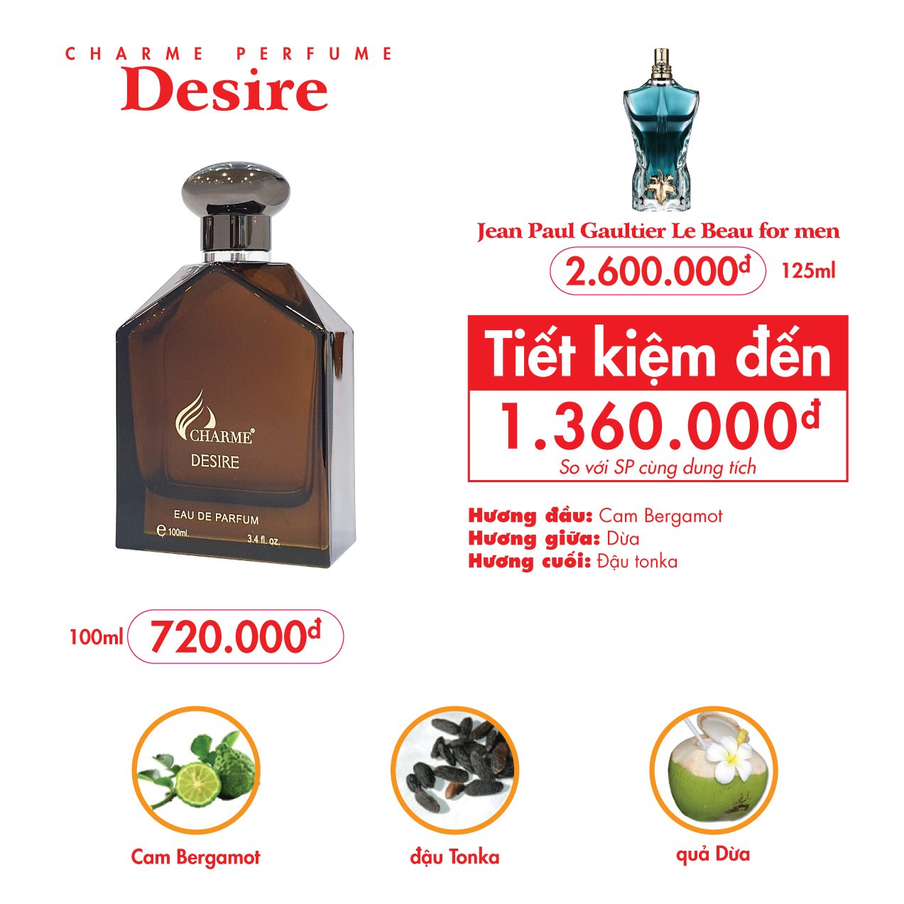 NƯỚC HOA NAM  CHARME DESIRE 100ML