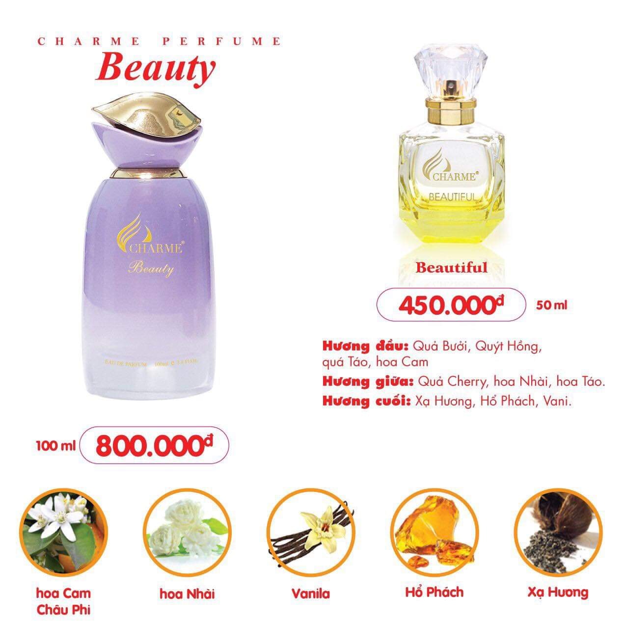 NƯỚC HOA NỮ CHARME BEAUTY 100ML