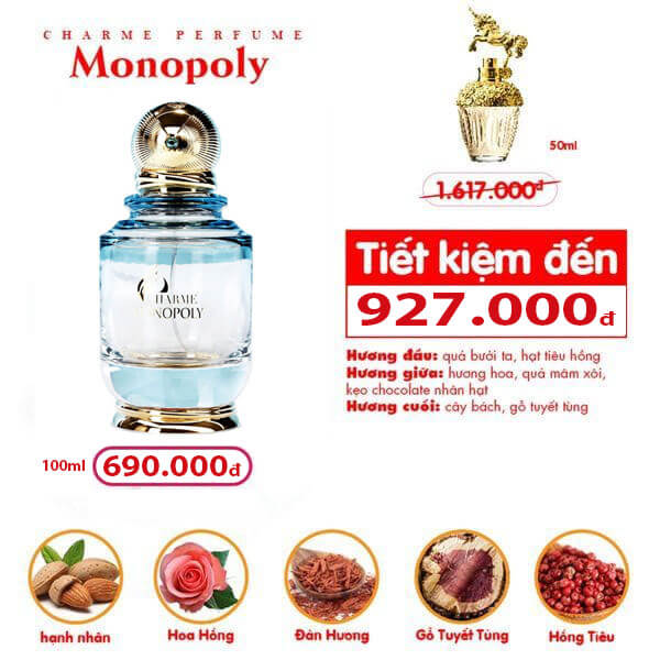 NƯỚC HOA NỮ CHARME MONOPOLY 100ML