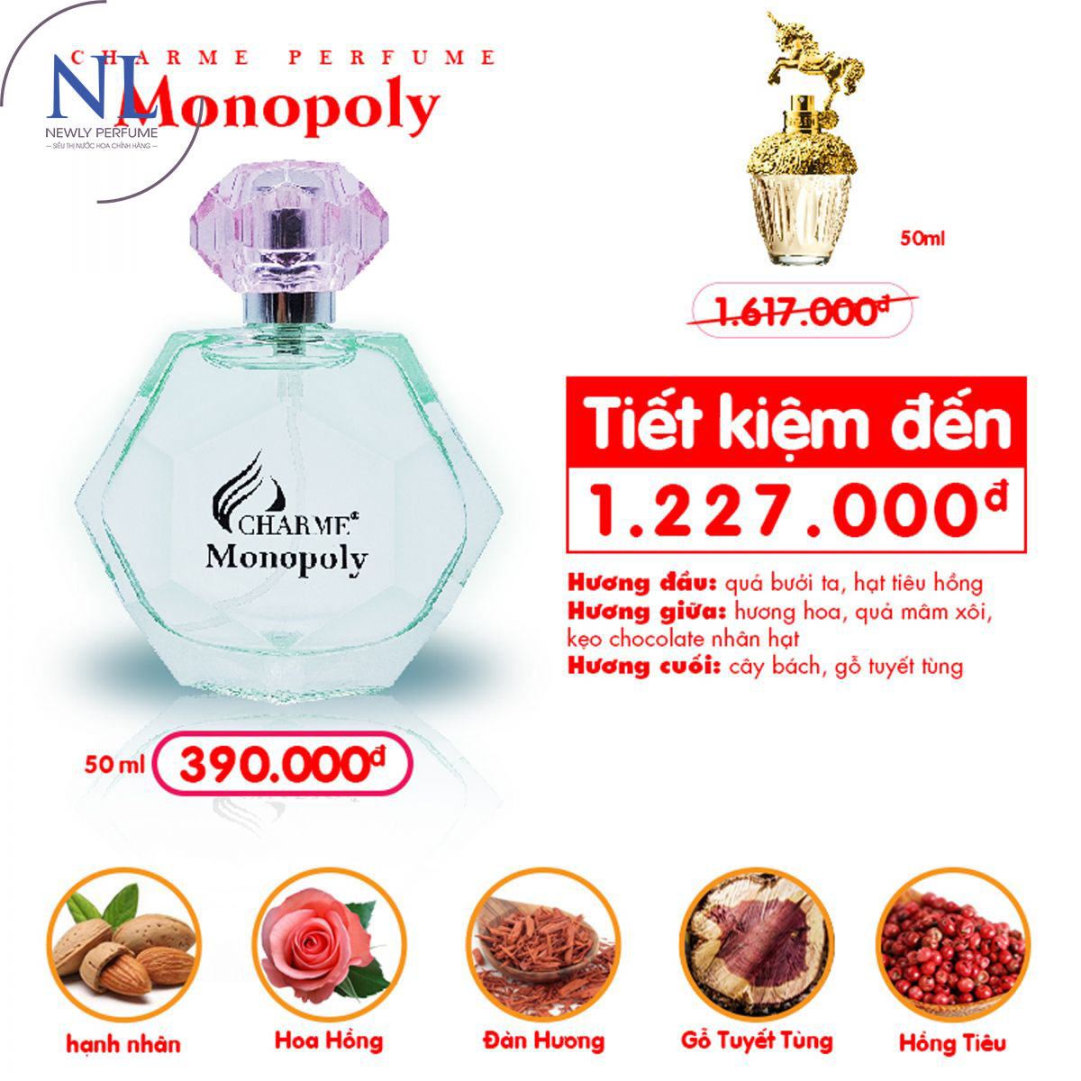 NƯỚC HOA NỮ CHARME MONOPOLY 50ML