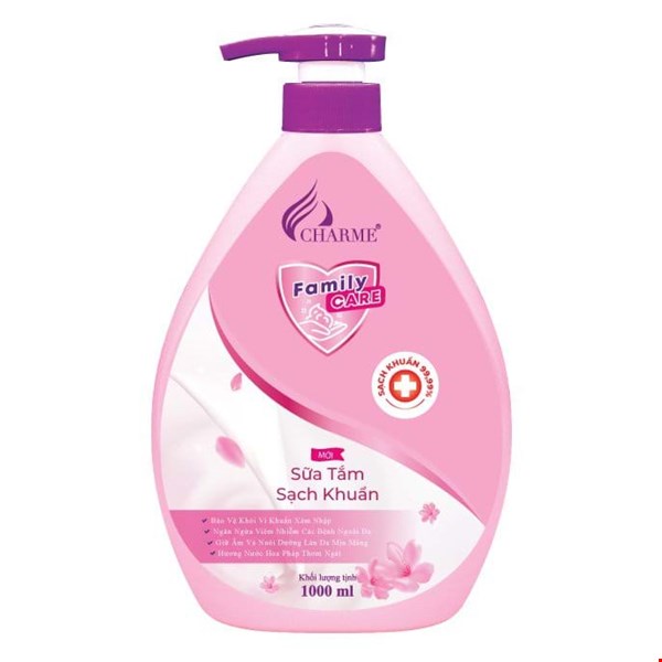 Sữa Tắm diệt khuẩn Charme Family Care 1000ml