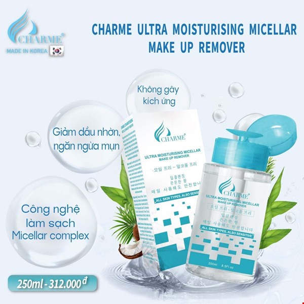 Nước Tẩy Trang Charme Ultra Moisturising Micellar Make Up Remover